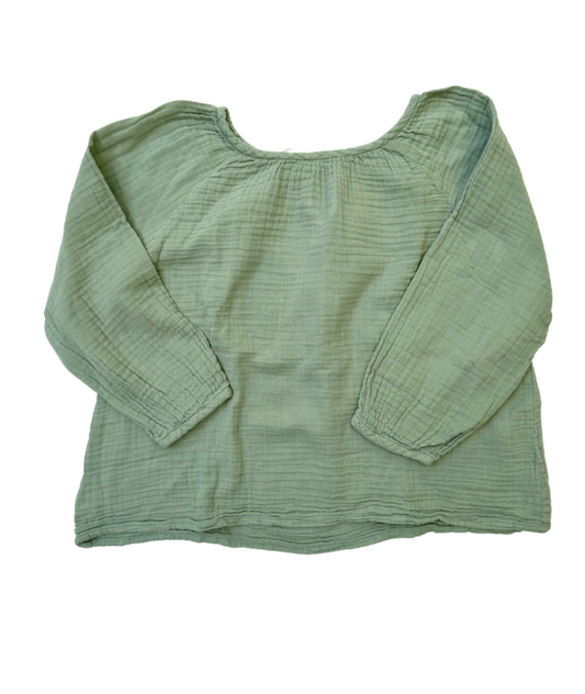 Musselin Bluse "salbei" ~ 140/146 ~ Nummero74